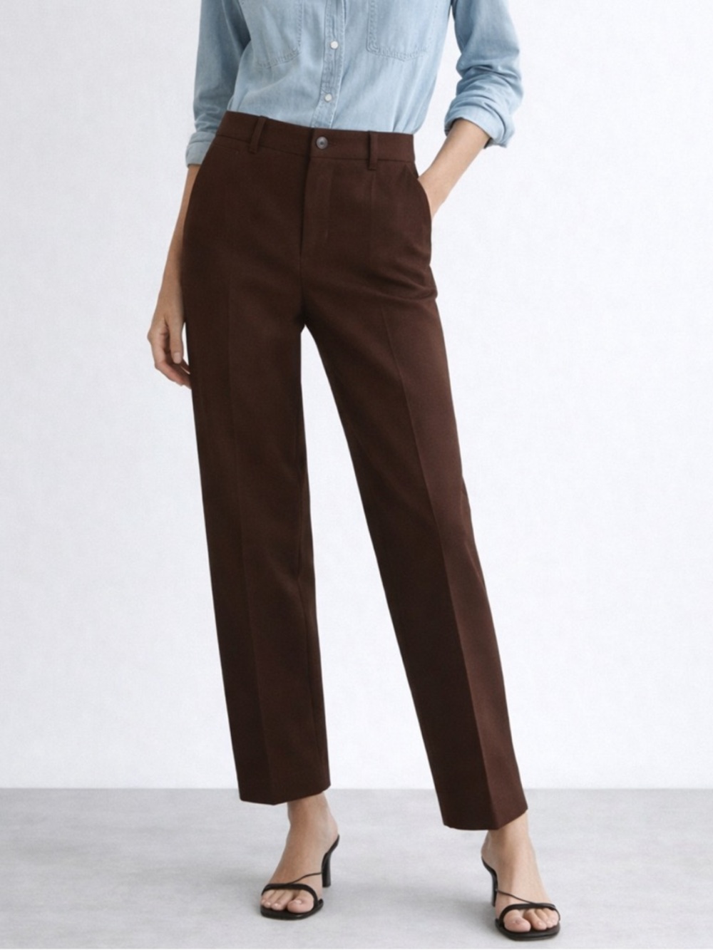 Ralph Lauren Brown Straight-Leg Women's Pants